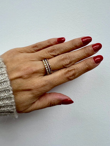 14k Gold 3 Band Diamond Ring