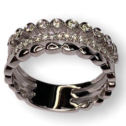 14k Gold 3 Band Diamond Ring