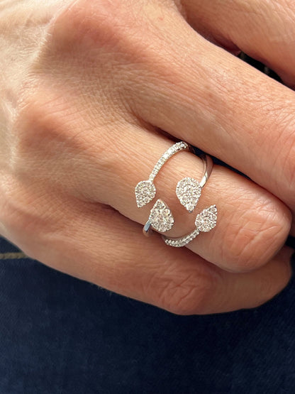 14k Gold Pear Shape Diamond Ring