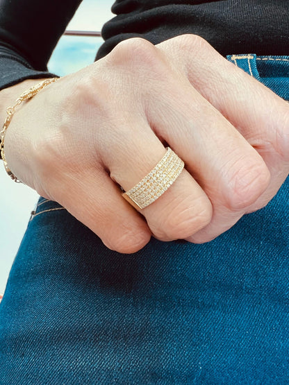 14k Gold Half Eternity Diamond Band