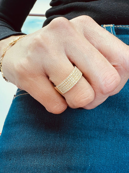 14k Gold Half Eternity Diamond Band