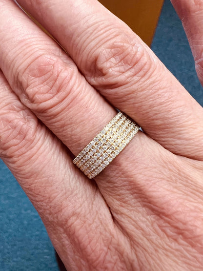 14k Gold Half Eternity Diamond Band