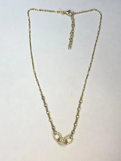14K Gold Diamond Interlocking Circles Necklace