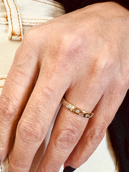 14k Gold Wedding Diamond Band Ring