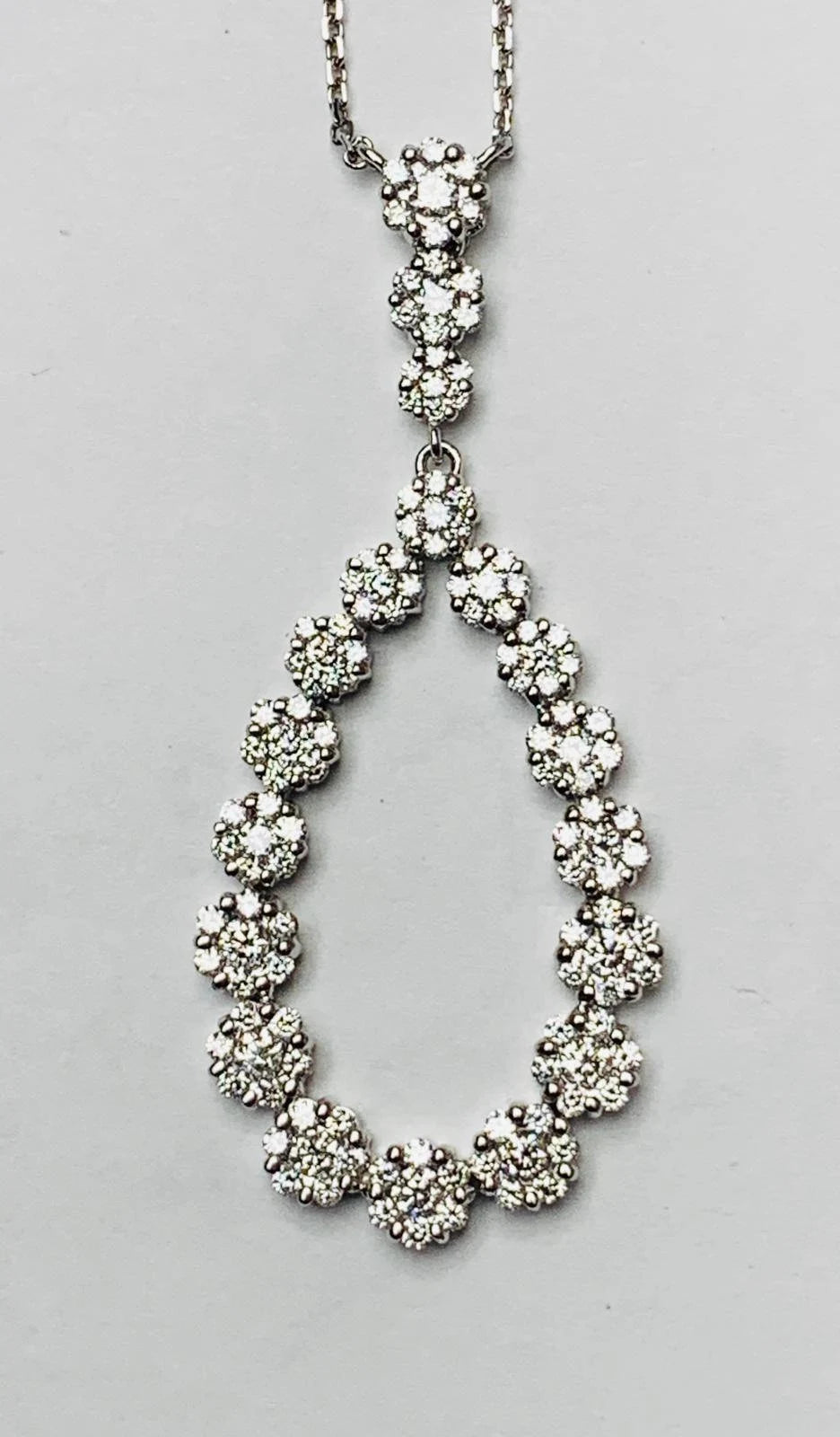 14k Gold Pear Diamond Pendant Necklace