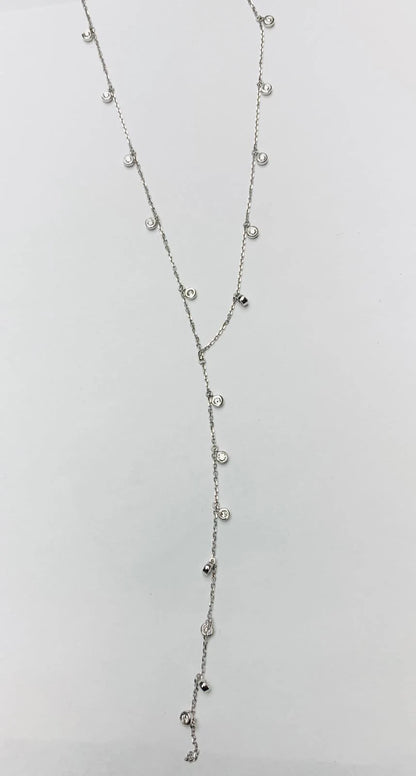 14k Gold Y-Necklace, Dainty Lariat Necklace