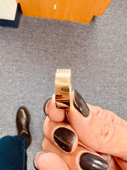 14k Gold Half Eternity Diamond Band