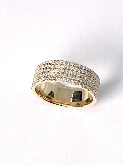14k Gold Half Eternity Diamond Band