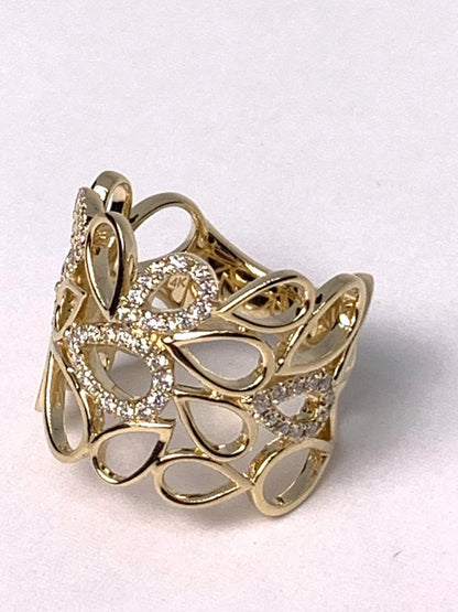 14k Gold Pear Shape Diamond Ring