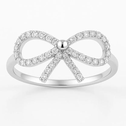 14k Gold Diamond Bow Ring
