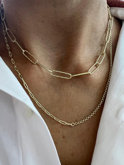 Sterling Silver Double-Layered Paperclip Necklace