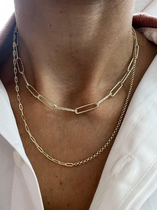Sterling Silver Double-Layered Paperclip Necklace