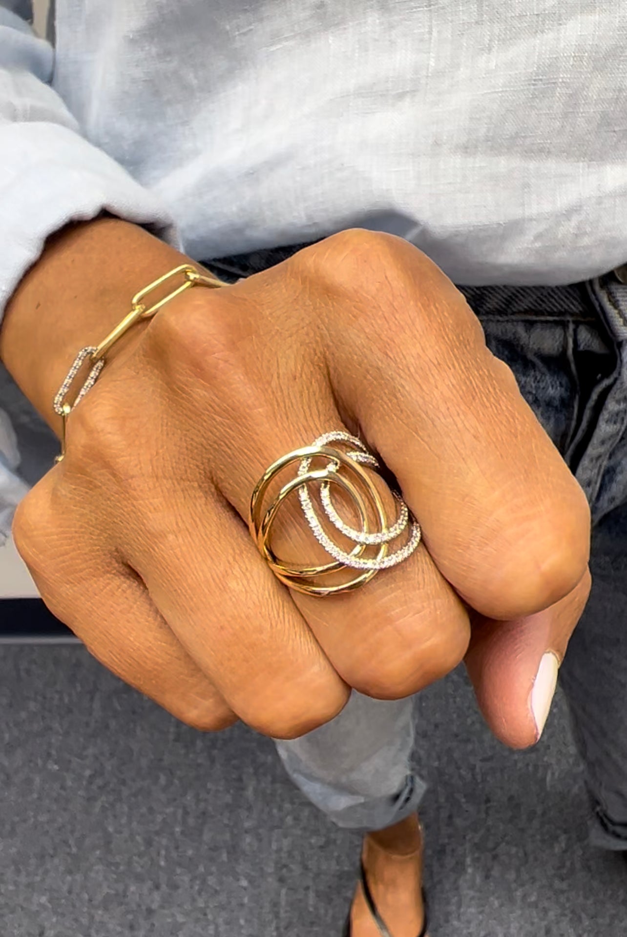 14K Gold Designer Diamond Ring