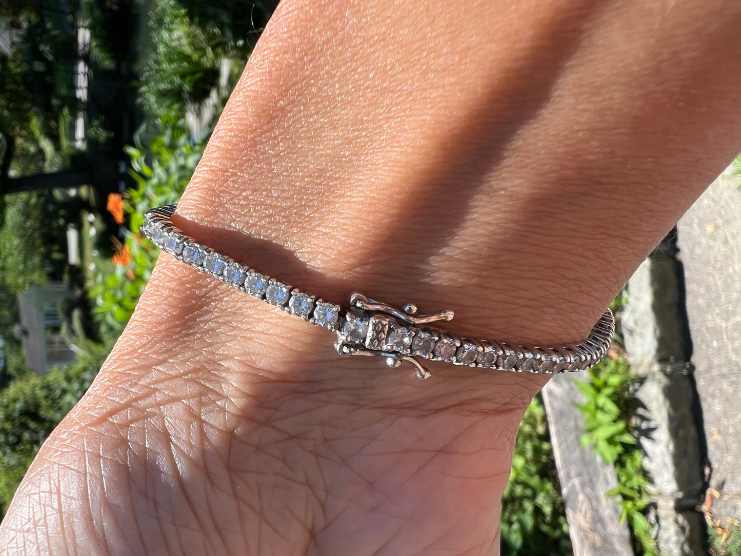 Sterling Silver Yellow 2mm 6" Tennis Bracelet