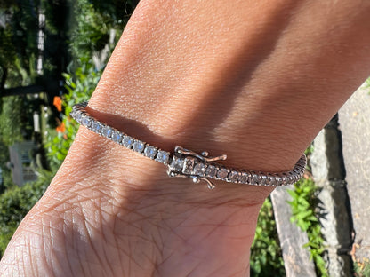 Sterling Silver Yellow 2mm 6" Tennis Bracelet