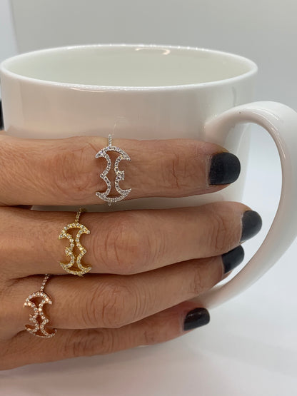 14k Gold Batman Diamond Ring