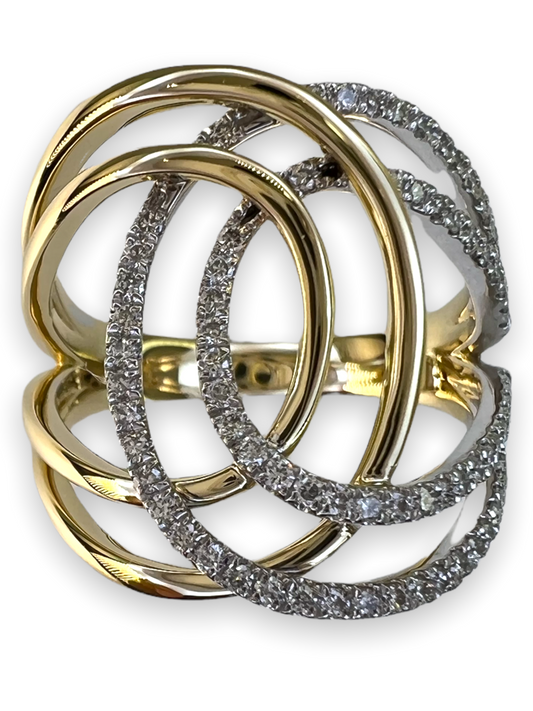 14K Gold Designer Diamond Ring