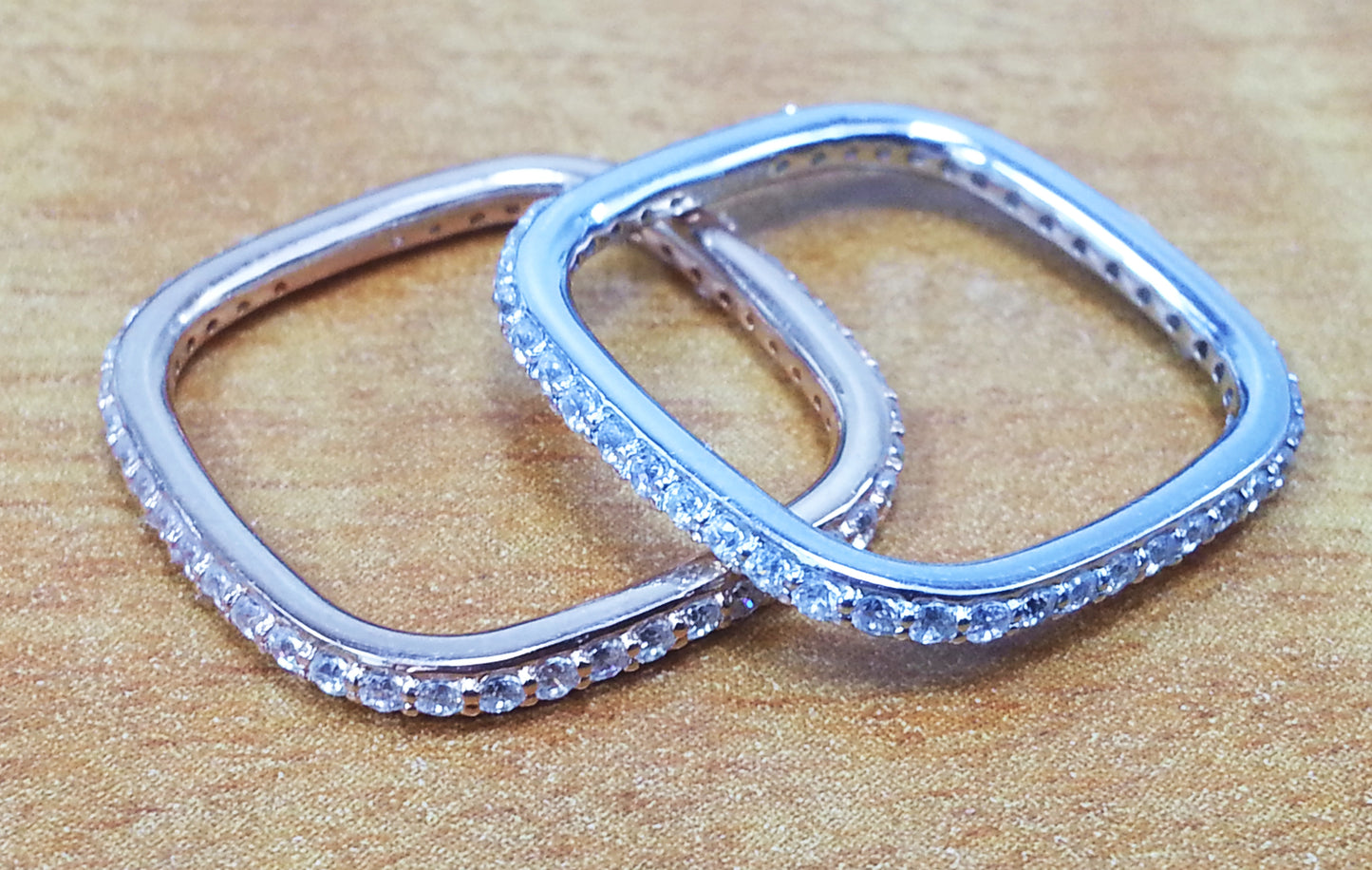 14k Gold Diamond Square Ring