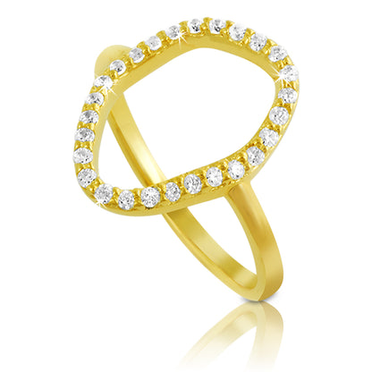Sterling Silver Cubic Zirconia Designer Ring